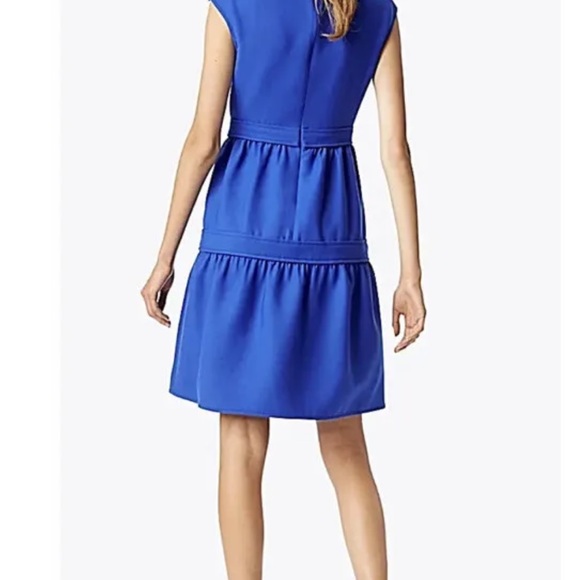 Tory Burch Blue Dahlia Dress Size 0/2 Flawless! Belted With Pockets - Picture 8 of 8